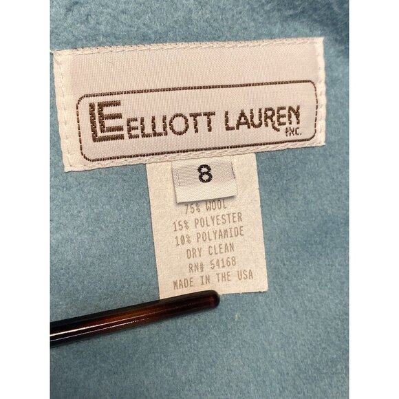 Vtg Elliott Lauren Wool Blend Tailored Blazer Sz 8 Ornate Buttons Seafoam Green - Picture 4 of 7